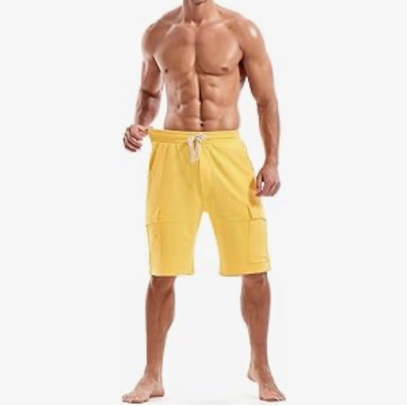 Mens Cargo Shorts Cotton Casual Lounge Shorts Elastic Waist Workout Shorts XL - Picture 5 of 7